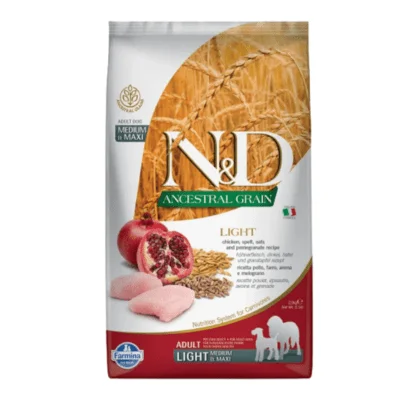 Farmina N&D Chicken & Pomegranate Ancestral Grain Light Adult Medium Maxi Dog Dry Food