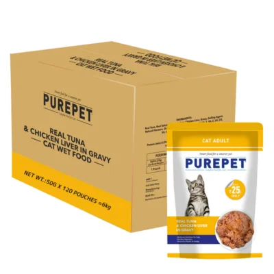Purepet Purepet Wet Cat Food - Real Tuna and Chicken Liver in Gravy