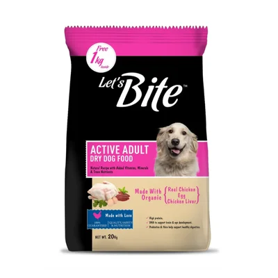 Let's Bite Active Adult Chicken Dry Food for Dogs