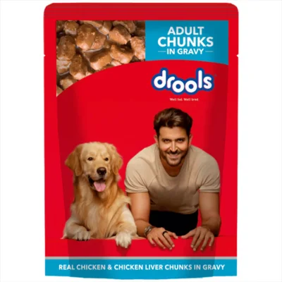 Drools Real Chicken Liver Chunks in Gravy- Adult Dog Food