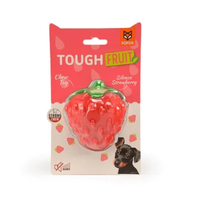 BarkButler x FOFOS Tough-Fruit Silent Strawberry Dog Chew Toys