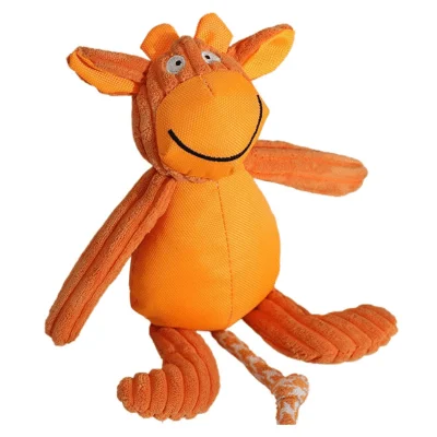 emily pets Dog Squeaky Toys Super Soft Plush Dog Toys for Puppy Durable Dog Chew Toys for Small to Medium Dogs (Orange)